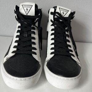 Men’ Guess High Top Sneakers - Black and White - Size 9